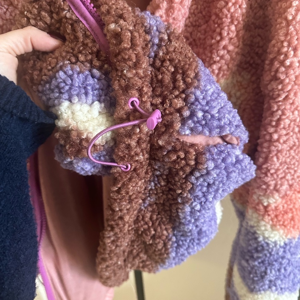 Wild Fable Full Zip Teddy Sherpa Pink Landscape Jacket - Picture 10 of 11